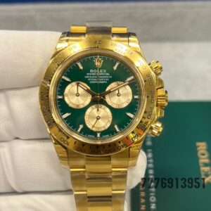 Rolex Cosmograph Daytona Green Dial Yellow Gold Oyster Men's Watch