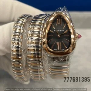 Bvlgari Serpenti Tubogas Dual Tone Black Dial Ladies Watch
