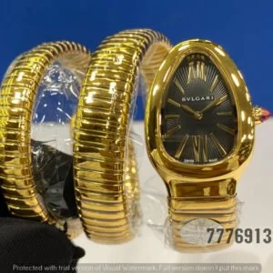 Bvlgari Serpenti Tubogas Gold Black Dial Ladies Watch