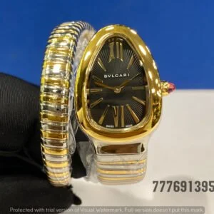 Bvlgari Serpenti Tubogas Black Dial Dual Tone Ladies Watch