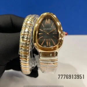 Bvlgari Serpenti Tubogas Black Dial Dual Tone Ladies Watch